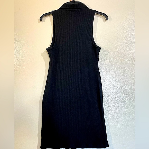 Wild Fable Women's Sleeveless Zip Front Bodycon Polo Dress Black L. - Picture 3 of 7